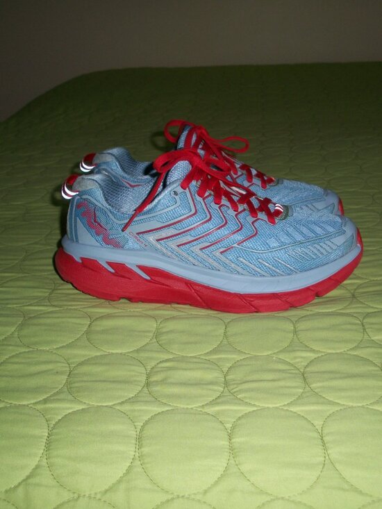 Hoka One One Shoes - Hoka Women’s Light Blue/Grey Clifton 4 Running Shoes Size 6.5